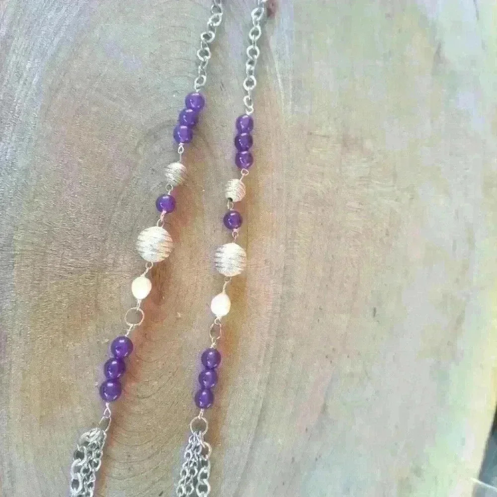 Silver multilayer necklace - Picture 3 of 3